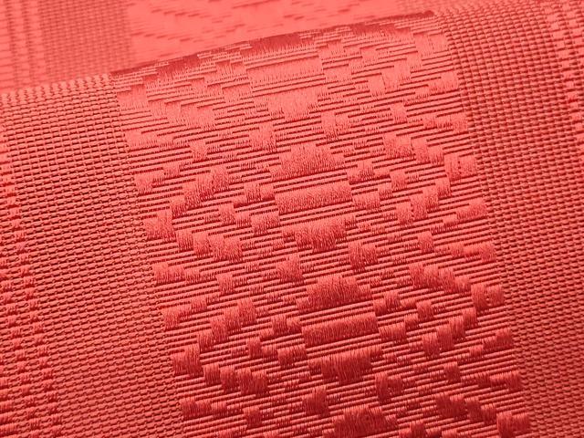 平和屋着物＊夏物　本場筑前博多織　八寸名古屋帯　紗献上　茜色　正絹　逸品　DABH1816cd