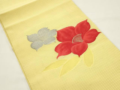 平和屋着物＊夏物　八寸名古屋帯　絽綴れ　草花文　金銀糸　正絹　逸品　DABH1822cd