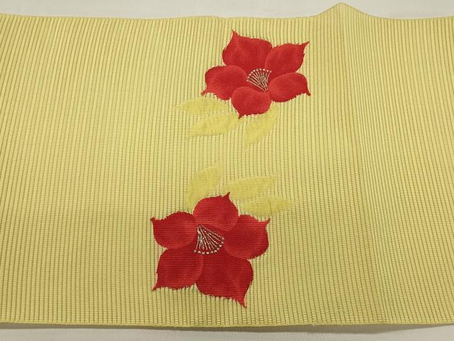 平和屋着物＊夏物　八寸名古屋帯　絽綴れ　草花文　金銀糸　正絹　逸品　DABH1822cd