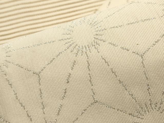 平和屋着物＊夏物　八寸名古屋帯　絽綴れ　麻の葉文様　銀糸　正絹　逸品　DABH1823cd