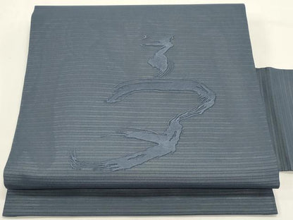平和屋着物＊夏物　九寸名古屋帯　総刺繍　夢　薄花色　正絹　逸品　DABH1825cd