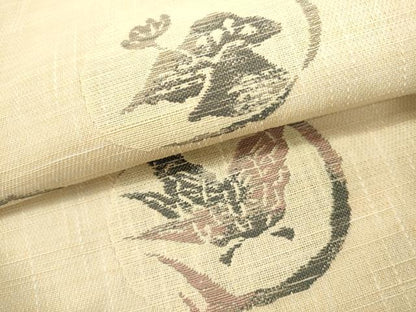 平和屋着物＊夏物　八寸名古屋帯　流水花丸文　DABH1827cd
