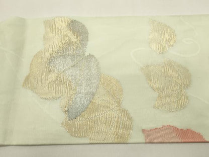 平和屋着物＊夏物　九寸名古屋帯　蔦の葉文　金銀糸　正絹　逸品　DABH1829cd