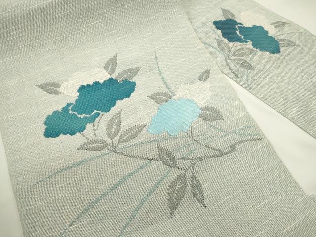 平和屋着物＊夏物　八寸名古屋帯　草花文　DABH1830cd
