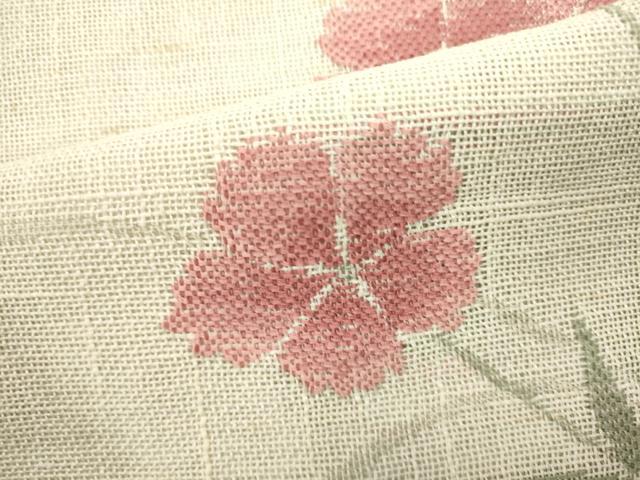 平和屋着物＊夏物　八寸名古屋帯　草花文　撫子　DABH1840cd