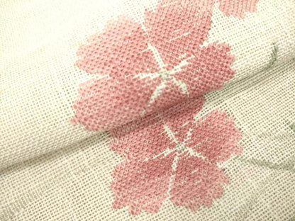 平和屋着物＊夏物　八寸名古屋帯　草花文　撫子　DABH1840cd