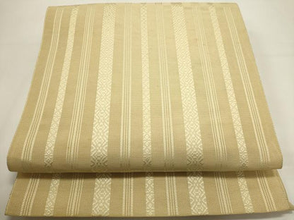 平和屋着物＊夏物　本場筑前博多織　八寸名古屋帯　紗献上　蜂蜜色　正絹　逸品　DABH1845cd