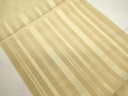 平和屋着物＊夏物　本場筑前博多織　八寸名古屋帯　紗献上　蜂蜜色　正絹　逸品　DABH1845cd