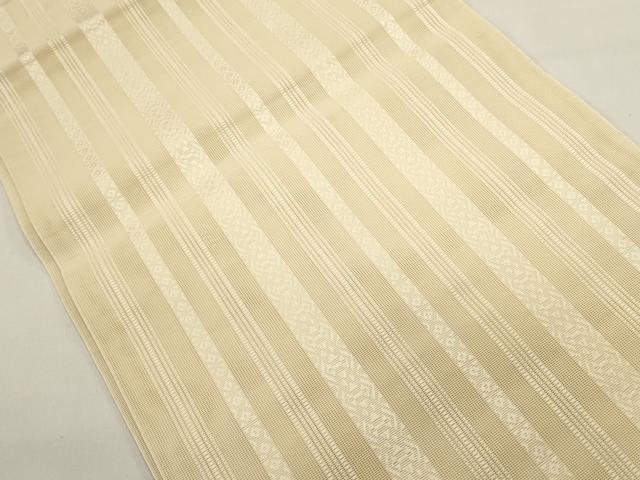 平和屋着物＊夏物　本場筑前博多織　八寸名古屋帯　鳥の子色　正絹　逸品　DABH1850cd