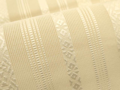 平和屋着物＊夏物　本場筑前博多織　八寸名古屋帯　鳥の子色　正絹　逸品　DABH1850cd