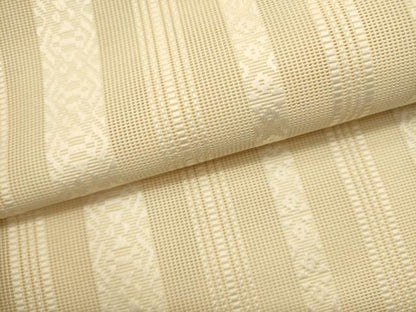 平和屋着物＊夏物　本場筑前博多織　八寸名古屋帯　鳥の子色　正絹　逸品　DABH1850cd