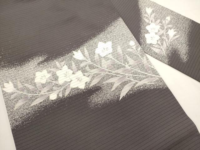 平和屋着物＊夏物　絽塩瀬　九寸名古屋帯　草花文　金彩　正絹　逸品　DABH1853cd