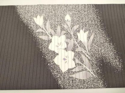 平和屋着物＊夏物　絽塩瀬　九寸名古屋帯　草花文　金彩　正絹　逸品　DABH1853cd