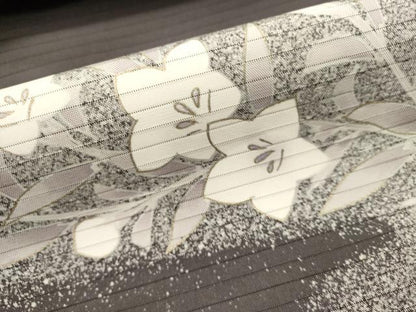 平和屋着物＊夏物　絽塩瀬　九寸名古屋帯　草花文　金彩　正絹　逸品　DABH1853cd