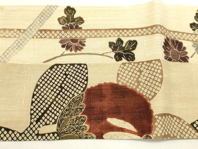 平和屋着物＊夏物　摺型友禅　京都　多ち花　全通柄九寸名古屋帯　枝梅文　正絹　逸品　DABH1854cd
