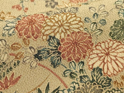 平和屋着物■上質な小紋　草花文　鬼しぼ縮緬　正絹　逸品　DABH1858cd