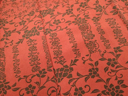 平和屋着物■上質な小紋　花唐草文　鬼しぼ縮緬　正絹　逸品　DABH1860cd