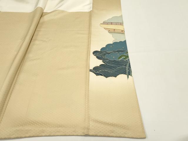 平和屋着物■豪華色留袖　渡橋人物風景文　暈し染め　金彩　正絹　逸品　DABH1861cd