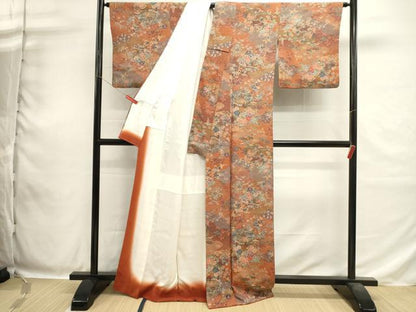 平和屋着物■上質な小紋　吉祥貝桶花文　金彩　正絹　逸品　DABH1863cd