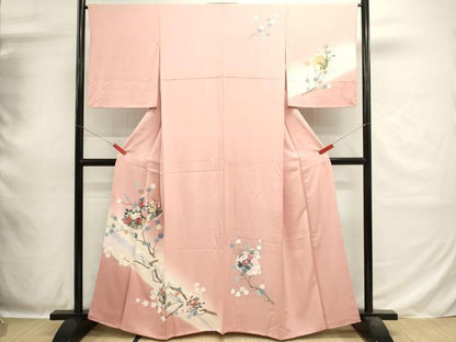 平和屋着物■訪問着　雪輪枝花文　暈し染め　金彩　正絹　逸品　DABH1864cd