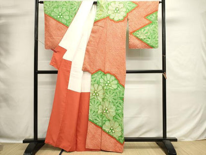 平和屋着物■訪問着　総刺繍　駒刺繍　道長花文　正絹　逸品　DABH1865cd
