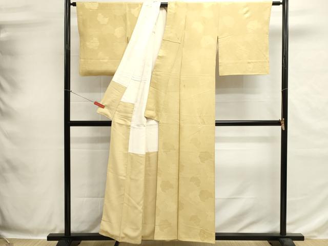 平和屋着物■上質な色無地　舞花地紋　蜂蜜色　正絹　逸品　DABH1866cd