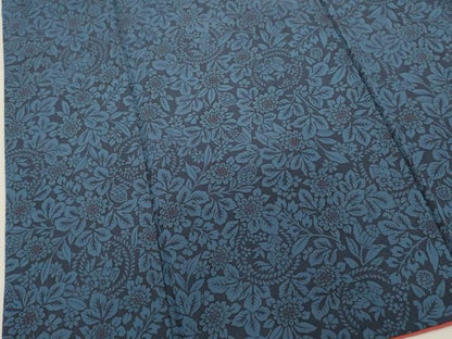 平和屋着物■上質な小紋　藍　草花文　やまと誂製　正絹　逸品　DABH1872cd