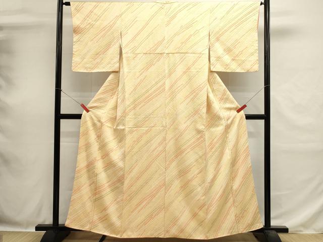平和屋着物■上質な小紋　総絞り　斜線文　正絹　逸品　DABH1873cd