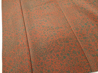 平和屋着物■上質な小紋　作家物　更紗花唐草文　鬼しぼ縮緬　正絹　逸品　DABH1874cd