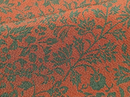 平和屋着物■上質な小紋　作家物　更紗花唐草文　鬼しぼ縮緬　正絹　逸品　DABH1874cd