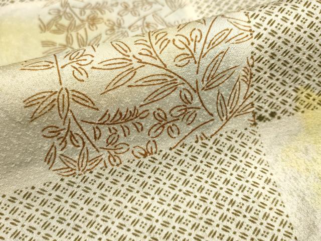 平和屋着物■上質な小紋　市松花文　暈し染め　正絹　逸品　DABH1875cd