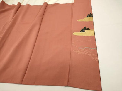 平和屋着物■訪問着　人物風景文　暈し染め　金彩　正絹　逸品　DABH1877cd