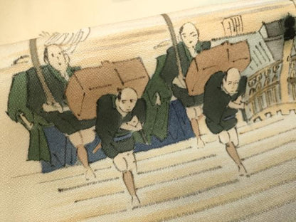 平和屋着物■訪問着　作家物　手描き　風景文　暈し染め　正絹　逸品　DABH1882cd