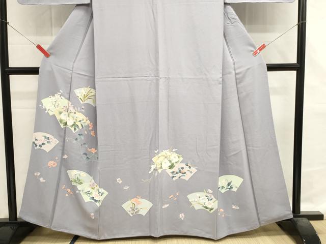 平和屋着物■訪問着　地紙草花文　銀彩　正絹　逸品　DABH1886cd