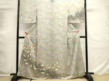 平和屋着物■訪問着　草花文　暈し染め　金彩　正絹　逸品　DABH1887cd