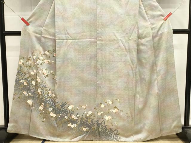平和屋着物■訪問着　草花文　暈し染め　金彩　正絹　逸品　DABH1887cd