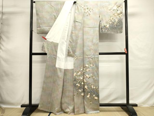 平和屋着物■訪問着　草花文　暈し染め　金彩　正絹　逸品　DABH1887cd