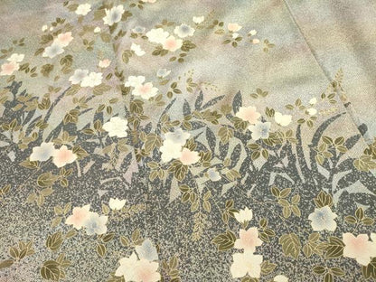 平和屋着物■訪問着　草花文　暈し染め　金彩　正絹　逸品　DABH1887cd