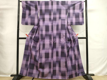 平和屋着物■上質な紬　格子　正絹　逸品　未使用　DABH1888cd