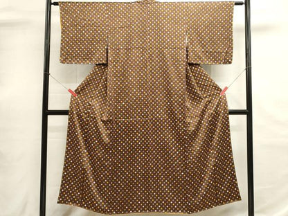 平和屋着物■上質な小紋　鹿の子文　正絹　逸品　未使用　DABH1895cd