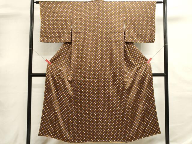 平和屋着物■上質な小紋　鹿の子文　正絹　逸品　未使用　DABH1895cd