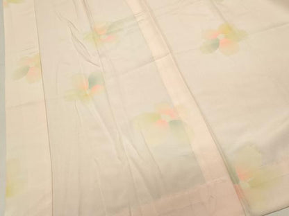 平和屋着物■長襦袢　無双仕立て　舞花文　半衿刺繍　正絹　逸品　DABH1898cd