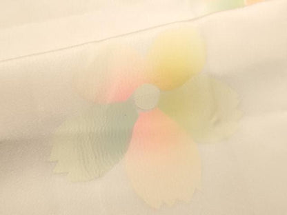 平和屋着物■長襦袢　無双仕立て　舞花文　半衿刺繍　正絹　逸品　DABH1898cd