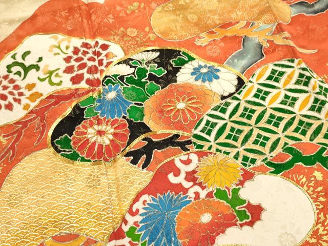 平和屋着物■豪華振袖　駒刺繍　吉祥枝松文　金彩　正絹　逸品　DABH1900cd