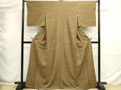 平和屋着物■上質な小紋　斜線文　正絹　逸品　未使用　DABH1907cd