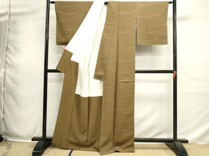 平和屋着物■上質な小紋　斜線文　正絹　逸品　未使用　DABH1907cd