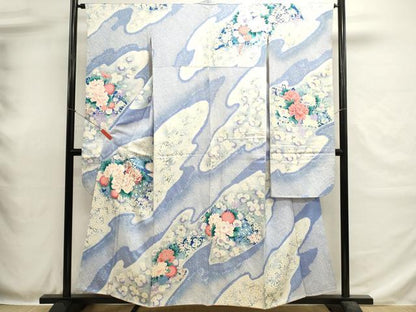 平和屋着物■豪華振袖　駒刺繍　絞り　草花文　牡丹　暈し染め　正絹　逸品　DABH1908cd