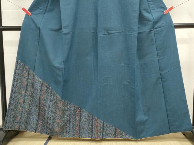 平和屋着物■色留訪問着　紬地　更紗花文　胴抜き仕立て　正絹　逸品　DABH1912cd