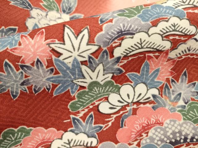 平和屋着物■訪問着　型染め　流水花文　暈し染め　正絹　逸品　DABH1913cd