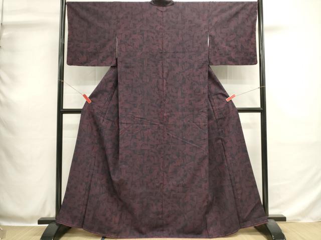 平和屋着物■上質な紬　抽象文様　正絹　逸品　未使用　DABH1915cd